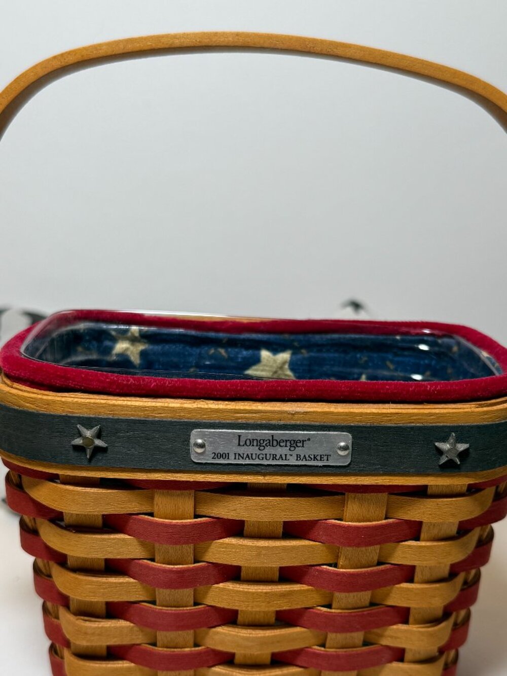 2001 Unused Inaugural Stars and Stripes Longaberger Basket Handwoven